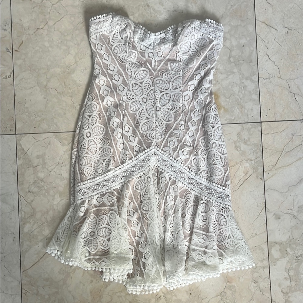 Angel Biba White Lace Mini Dress